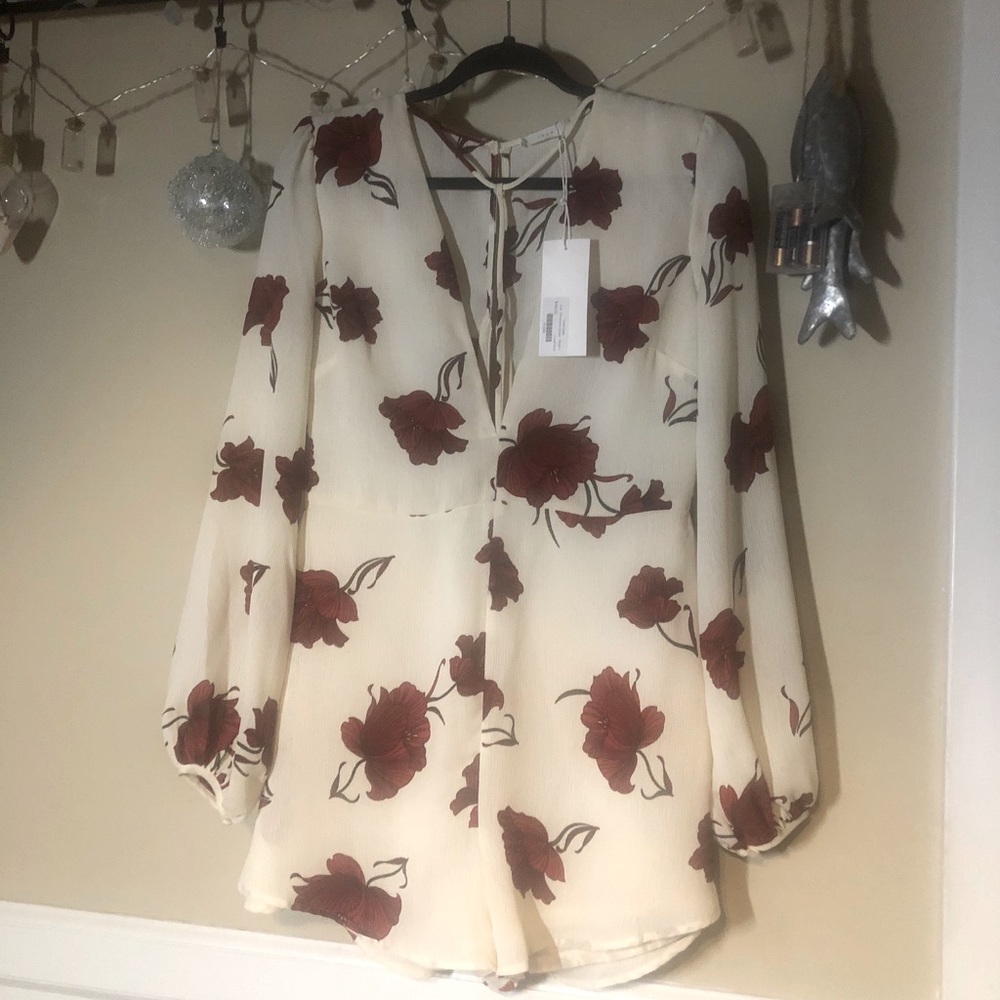 NWT unique floral print romper